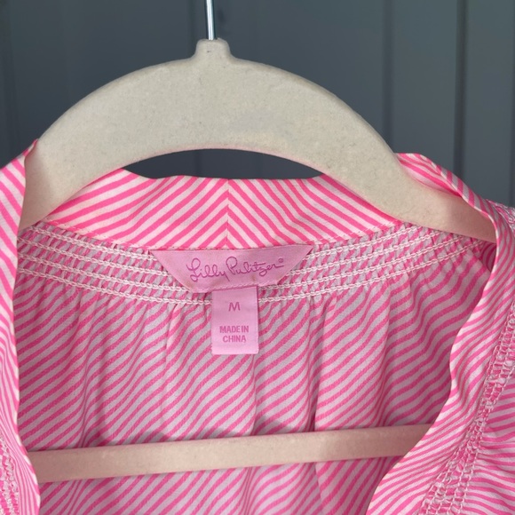 Lilly Pulitzer Pink White Stripe Sleeveless Blouse - Picture 6 of 10